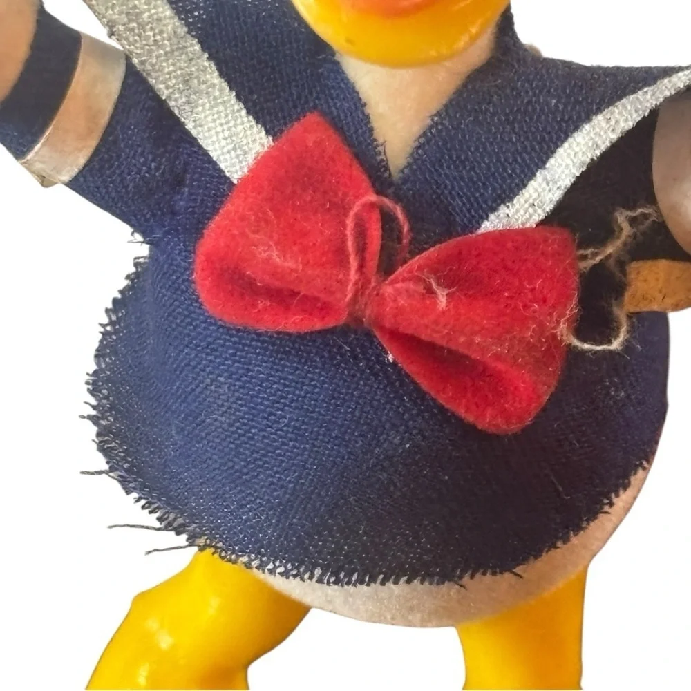 70s Walt Disney Flocked Christmas Ornaments Mickey Mouse & Donald Duck Bambi